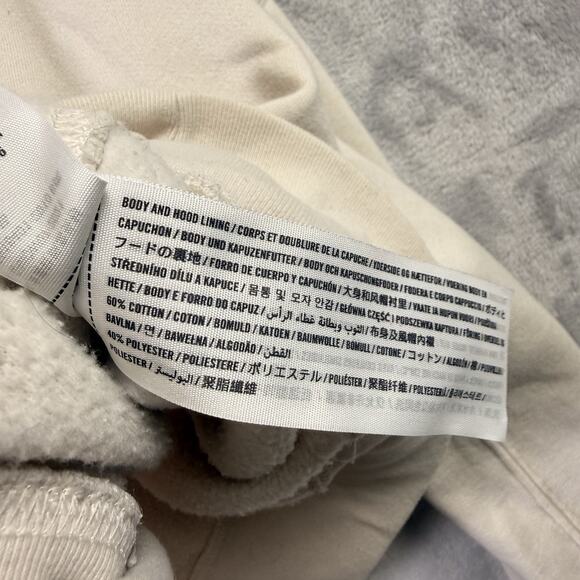 Abercrombie & Fitch Hoodie Women's Medium Cropped Cream/Red Velvet Print Lounge - Picture 12 of 13